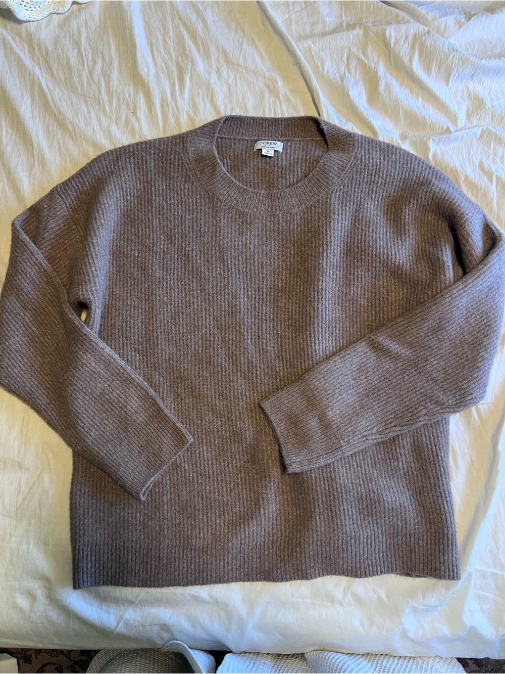 J. Crew womens Ribbed Crewneck Sweater in Taupe